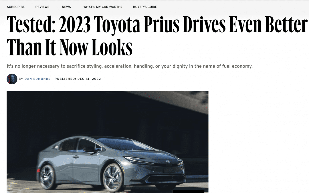 New Prius News Article